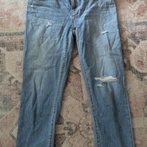 Hatch Women’s Boyfriend Jeans - Light Blue Distressed